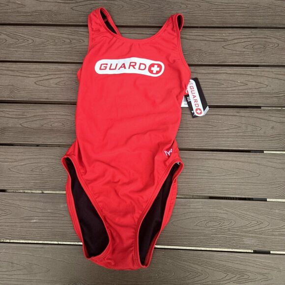 TYR Guard Maxfit Red Durafast One 1 Piece Women Size 30 New - Picture 1 of 3
